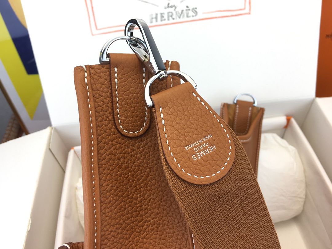 에르메스 에블린29 골드브라운 은장 끌레망스 가죽